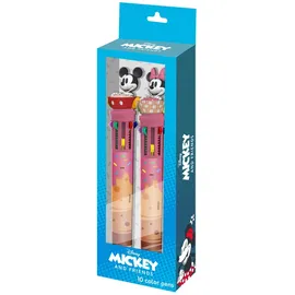 Disney Micky und Minnie Mix-Set mit 2 10-Farben-Stiften, Blau, 9,5 x 23 cm