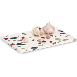 Zeller PRESENT "Terrazzo", weiß, bunt, B:20cm H:14cm L:30cm, Dolomit, Servierplatten, Servierplatte, Modernes Desing