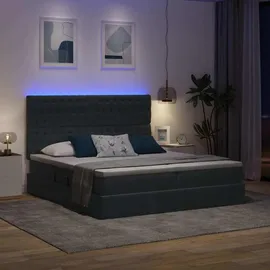 vidaXL Bett 180 x 200 cm Dunkelgrau