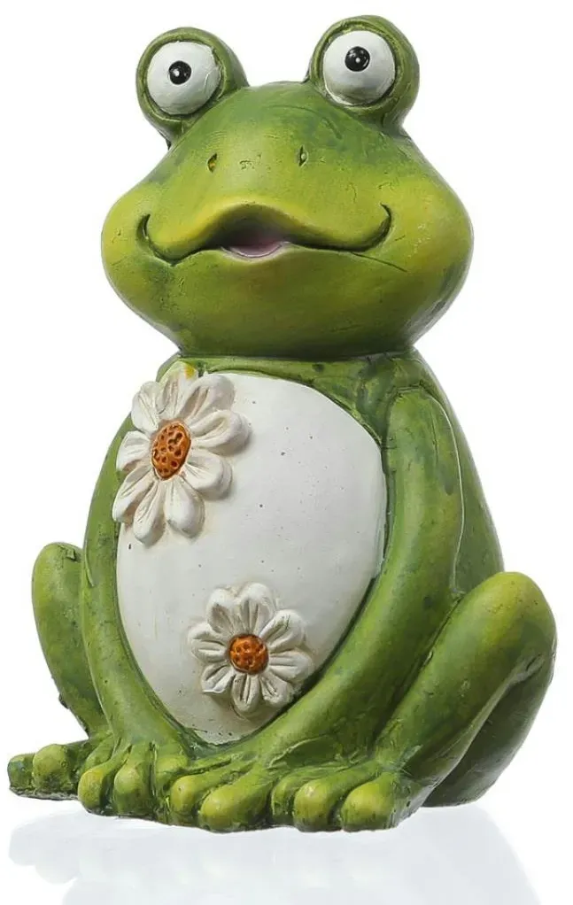 Gartenfigur Frosch Freddi Tierfigur für Beet Gartendeko H: 16cm grün
