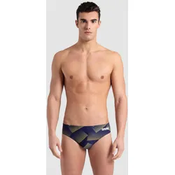 Badehose Slip Herren arena Halftone Print - Team Navy Yellow - 4