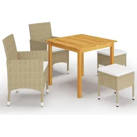 vidaXL Garten-Essgruppe 5-tlg. Beige