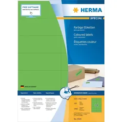 HERMA Etiketten 105x42,3 mm grün Papier matt VE= 1400 Stück