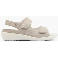 Leder Komfort Sandale - Damen - grau