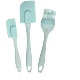 Silikon-Küchenspatel-Set zum Kochen, Backen, hitzebeständiger Gummischaber, Utensilien-Set mit Ölpinsel, Kuchenspatel, professionelles Kochwerkzeug, Blau, 23,2 cm