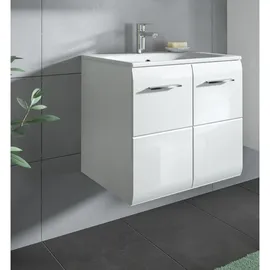 inn.furn Waschtisch-Unterschrank 2-türig 60 x 55 x 46 cm Weiß Hochglanz