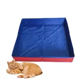Eventerde 50×50cm Hundepool Rechteckig Faltbar Schwimmbecken Für Kleine Hunde Haustier Schwimmbad En PVC rutschfeste Aufblasfreie Wanne Für Welpen Kleine Katzen Und Haustiere