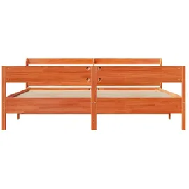 vidaXL Massivholzbett 200 x 200 cm Braun