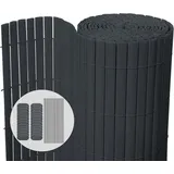 VOUNOT Sichtschutzmatte 80 x 300 cm Grau PVC