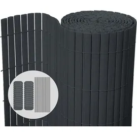 VOUNOT Sichtschutzmatte 80 x 300 cm Grau PVC