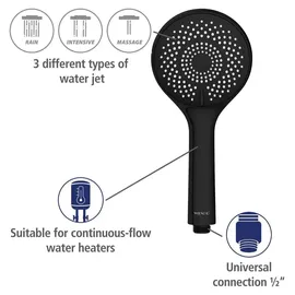 Wenko Duschsystem Watersaving Schwarz 75-120 cm