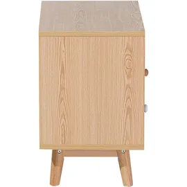 Beliani Nachtschrank FARGO 40 x 48 x 30 cm Braun/Grau/Weiß
