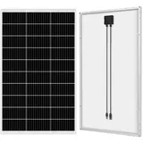 DOKIO 150W Solarpanel Gehärtetes Solarglas (ROBUST UND LANGLEBIG) Mono (EFFIZIENT) Einfache Installation mit vorgebohrtem Loch ideal zum Aufladen von 12V Batterien Wohnmobil, Camping, Gartenhaus