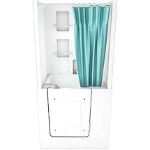 SeniorBad Seniorendusche, und Sitzwanne Kombination Wanne mit Tür S02D-B-R 100x78x205cm - Weiß,
