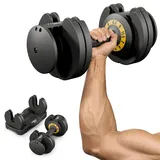 TREX SPORT Kurzhantel Set verstellbar TX-012AB | Gewichte Hanteln Set 2–11,5 kg | Gusseisen, platzsparend, rutschfest | Homegym Hantelset für Zu... - Schwarz