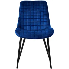 ML-Design Esszimmerstühle 2er Set Dunkelblau Sitzfläche aus Samt mit Rückenlehne,