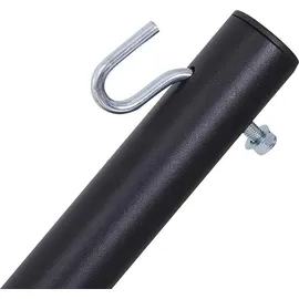 Outsunny Hängemattengestell für Hängematten Hängemattenständer mit Haken Garten Strand Metall 360 x 92 x 115 cm bis 120 kg - Schwarz