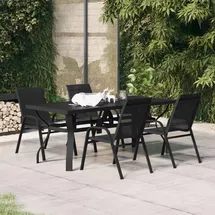 vidaXL Garten-Essgruppe 5-tlg. Schwarz