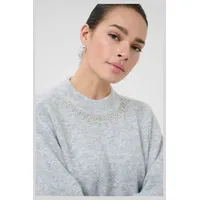 Kaffe Strickpullover Hellgrau M