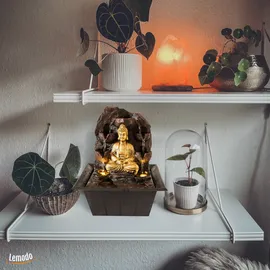 Lemodo Zimmerbrunnen Buddha mit LED Beleuchtung