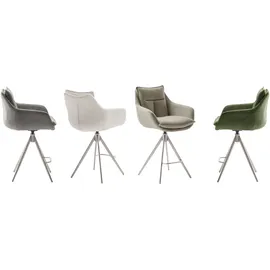 MCA Furniture Bistrostuhl MCA FURNITURE "Parker Tresenstuhl mit Armlehnen Tresenhocker", grün (olive, edelstahlfarben, olive), B:60cm H:98cm T:62cm, Polyester, Stühle, Bistrostuhl, Barhocker,Barmoebel,Barstuhl,360 drehbar,mit Lehne,belastbar 120 kg