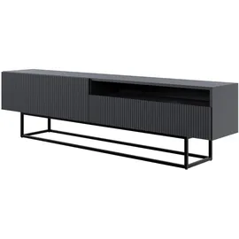 Selsey Veldio TV-Lowboard 175 cm Schwarz Metall/MDF