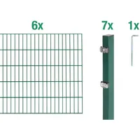 GAH Alberts Doppelstabmattenzaun Set 6 Matten 1,2 x 12 m grün