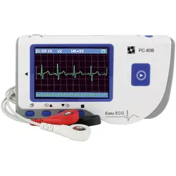 PC-80B EKG-Monitor EKG-Gerät mit Klebeelektroden und Kabel