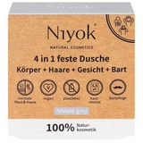 Niyok 4in1 Feste Dusche Körper+Haare+Gesicht+B - Athletic grey Seife 80 g