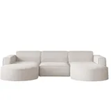 Kaiser Möbel Ecksofa, Sofa U Form, Couch U Form Modena U Studio, Stoff, Neve Ecru