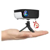 HOPVISION Mini Beamer 7500L, Full HD 1080P Projektor, Tragbar für Heimkino, Camping & Outdoor, 4K Unterstützung, Zoom, Kompatibel mit Handy, Tablet - Weiß