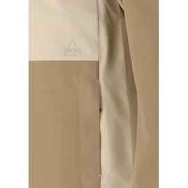 SOS Skijacke "Monte Rosa", Damen, Gr. M, beige (hellbraun, beige), 90% Nylon, 10% Elasthan, mehrfarbig, normal, hoch geschlossener Ausschnitt, Jacken Skijacke, im hochwertigen wasser- und winddichten Design