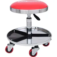 KS Tools Werkstatthocker Metall/Gummi 44-56 cm Rot fahrbar höhenverstellbar