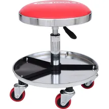 KS Tools Werkstatthocker Metall/Gummi 44-56 cm Rot fahrbar höhenverstellbar