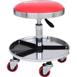 KS Tools Werkstatthocker Metall/Gummi 44-56 cm Rot fahrbar höhenverstellbar