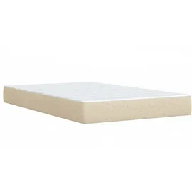 vidaXL Boxspringbett mit Matratze Creme 120x200 cm Stoff - Creme