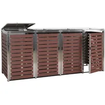 Mendler WPC Mülltonnenverkleidung K14 für 4 Tonnen 120 x 264 x 85 cm walnuss/holzoptik