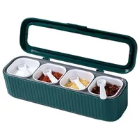 ZHSOAO GewüRzbox 1PC Professionelle Küche Gewürz Box Set Haushalt Kombination Gewürz Box Würze Flaschen Gewürz Dosen Gewürz Gläser FüR GewüRze Zucker Salz Pfeffer(Dark Green)