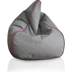 KINZLER Sitzsack, Leinenoptik mit Neon-Piping, Magenta