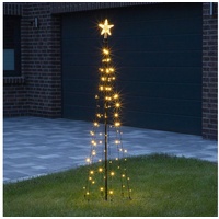 MARELIDA LED Lichterbaum mit Stern Weihnachtsbaum 1,2m 70 LED für Außen Garten Terrasse