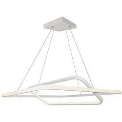 LED Pendelleuchte Hängeleuchte Deckenleuchte Metall Weiß dimmbar H 123 cm