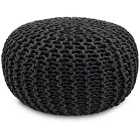 amagohome Sitzpouf Strickhocker Pouf Ø45 H30 cm Steingrau