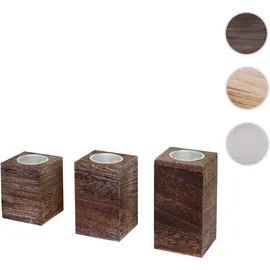Mendler Teelichthalter HWC-C58 Holz Braun