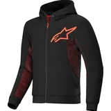 Alpinestars Chrome Air Sport Hoodie, Textiljacke - Schwarz/Neon-Rot / 4XL
