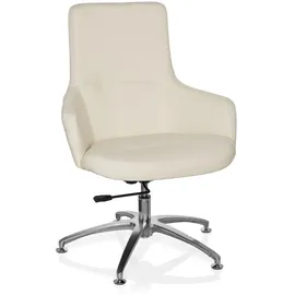 HJH Office Loungesessel SHAKE 300 Kunstleder 67 x 58 x 73 cm Weiß höhenverstellbar