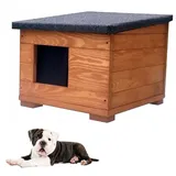 Hundehütte Hundehaus Hundehöhle 50 x 45 x 41 cm aus Holz Katzenhaus Wetterfest Kleintierhaus Isoliert Outdoor