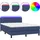vidaXL Boxspringbett mit Matratze & LED Blau 140x200 cm Stoff