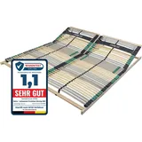 Sleepneo Lattenrost 160x200 Premium Strong bis 200Kg, Kopfteil verstellbar, 7-Zonen-Lattenrost mit 42 Latten, Made in Germany, extra stabil aus Buchenholz
