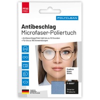 POLYCLEAN Brillenputztücher Antibeschlagtuch Microfasertuch, streifen- und beschlagfrei, 18x12cm