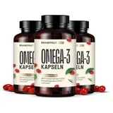 BRAINEFFECT Omega 3 Kapseln aus 100% Krillöl [3x 60 Kapseln] | Höchster Omega 3/EPA/DHA Pro Kapsel | Vanillegeschmack | Nachhaltige Fischerei